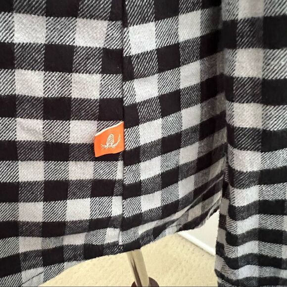 Orvis Flannel Long Sleeve Button Front Blouse Black + White Gingham Check Medium - Picture 6 of 9